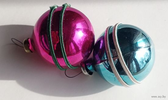 Ёлочная игрушка СССР. 2 штуки.