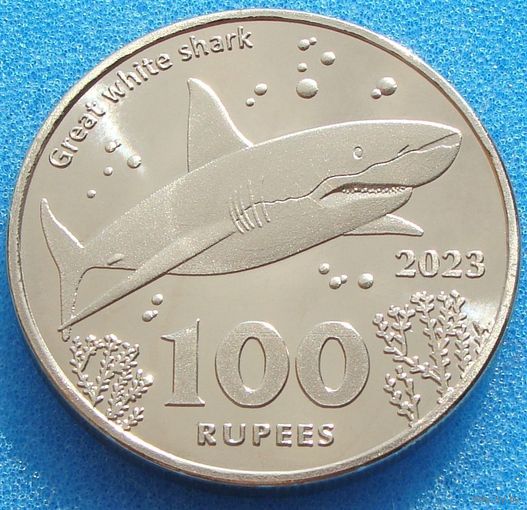 Кокосовые острова (Килинг) 100 рупий 2023 года "Большая акула"  Новинка!!!