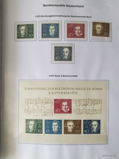 ФРГ  1959  5м + бл