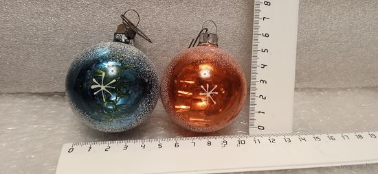 Ёлочные игрушки. Заснеженные шарики. 24-1