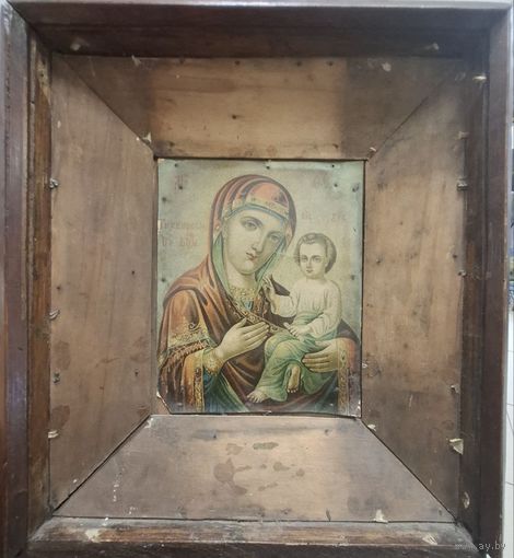 Иконы 2 из старой хаты. Деревенские. В киоте 35x40см