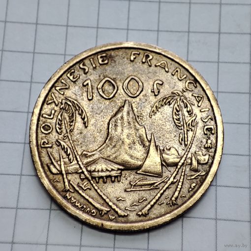 100 франков 2000 год.Французкая Полинезия.Скалистый остров муреа.