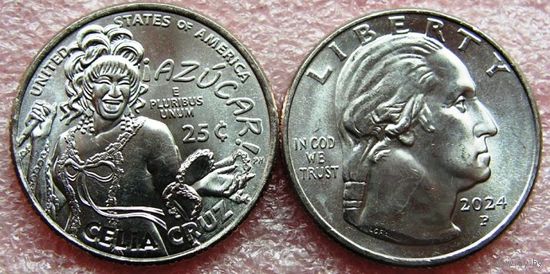 США, квотер 2024 г. "Выдающиеся женщины - Селия Крус"