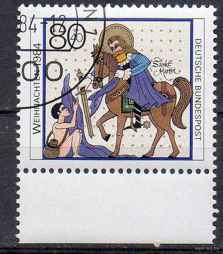 Рождество ФРГ 1984 год  серия из 1 марки