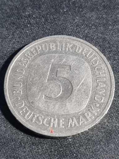 Германия (ФРГ) 5 марок 1990 J