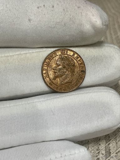 1 сантим 1862 K очень редкая монета в подобном сохране!