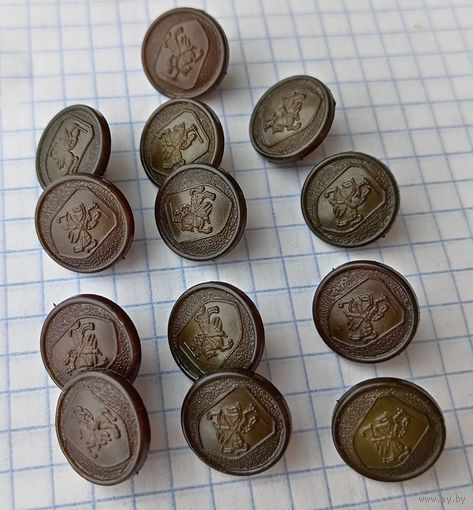 Пуговица, всадник. Малая. Сборный лот 2
