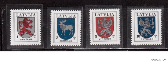 Латвия-1994 (Мих.371-374)  ** , Стандарт, Гербы
