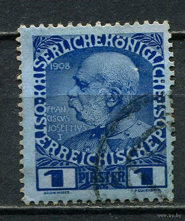 Австрийская почта в Леванте - 1908 - Император Франц Иосиф  1Pia - [Mi.57] - 1 марка. Гашеная.  (Лот 23HL)-T2P2