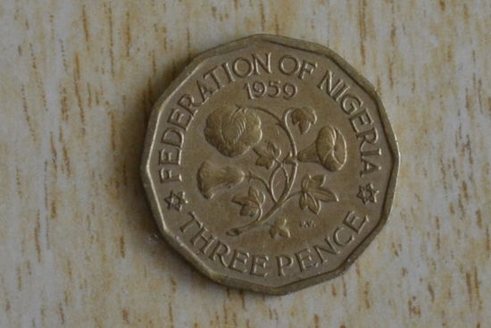 Нигерия 3 пенса 1959 с 1 руб