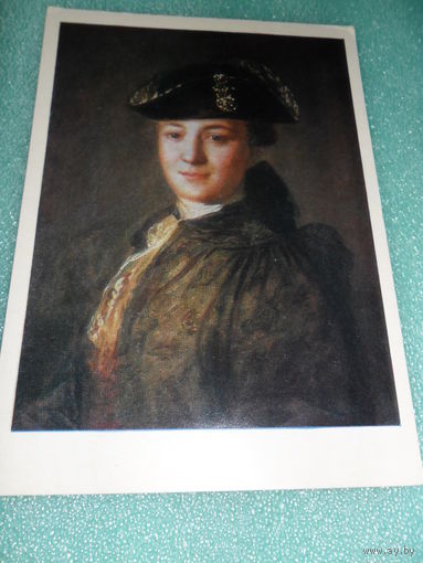 Открытка Рокотов Ф.С. (1735?-1808). Портрет неизвестного в треуголке. Первая половина 1770-х гг. Государственная Третьяковская галерея