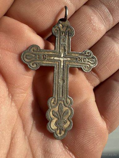 Крест Серебрянный с Эмалями Царская проба. 84
