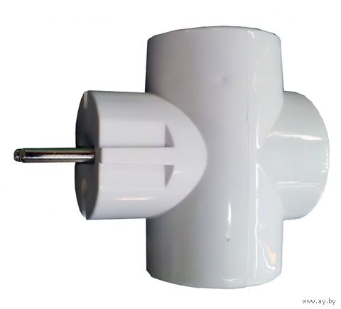 Разветвитель тройник 3х2П 16А 250В белый ТDM