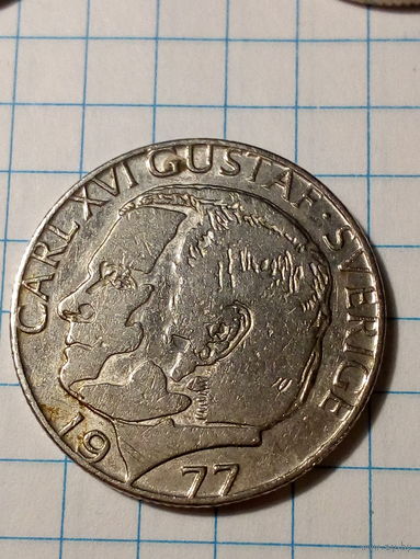 1 крона Швеция 1977 год
