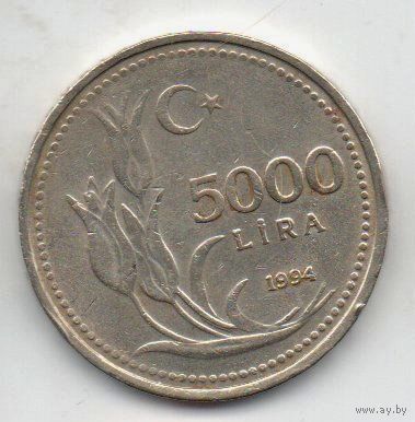 ТУРЕЦКАЯ РЕСПУБЛИКА  5000 ЛИР  1994. ТЮЛЬПАНЫ.