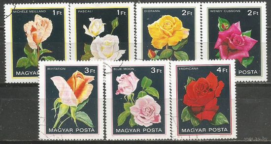 Венгрия. Цветы. Розы. 1982г. Mi#3548-54. Серия.
