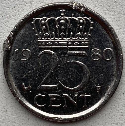 Нидерланды 25 центов 1980 г.