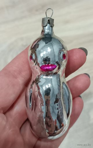 Ёлочная игрушка. Стекло, пингвин.