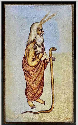 Каталожный Почицкий В.В (dr.Klein) "Моисей", 2013г. Х/М на фанере. Размер 90х50см.