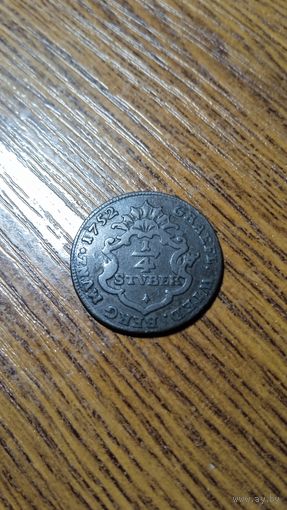 Графство Вид-Нойвид 1/4 штубера 1752 редкие!!!