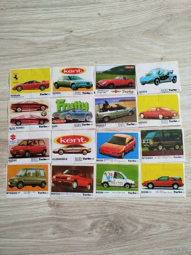 Вкладыши Турбо. Разные серии. 31 штука,с рубля, без МЦ.