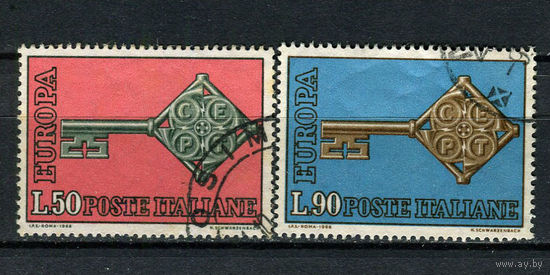 Италия - 1968 - Европа (C.E.P.T.) - Ключ - [Mi. 1272-1273] - полная серия - 2 марки. Гашеные.  (Лот 242Ai)
