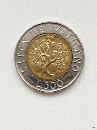 Ватикан 500 лир 1989 год
