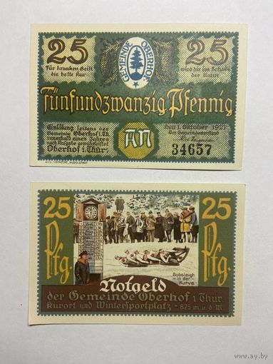 25 пфеннингов (нотгельды) г. Германия.-1012-8