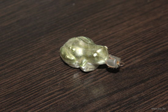 Новогодняя елочная игрушка, из СССР "Лягушка", тонкое стекло.