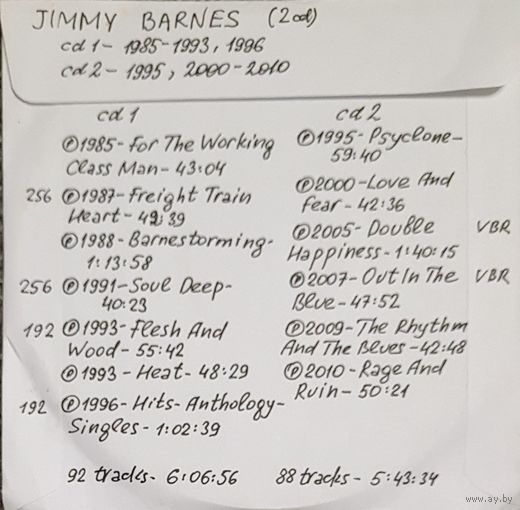CD MP3 дискография Jimmy BARNES - 2 CD