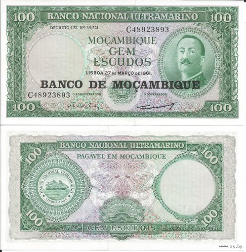 Мозамбик 100 эскудо образца 1961(1976) года UNC p117