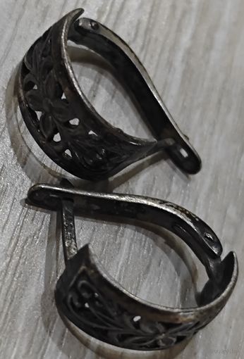 Серьги винтажные, серебряные. СССР. Харьков. 3.6гр