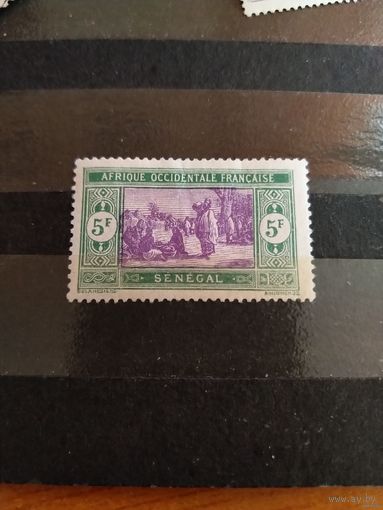 1914 французская колония французская колония Сенегал дорогая концовка серии чистая без клея без дыр архитектура торговля желтизна остатки клея (4-12)