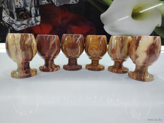 С 1 РУБЛЯ!!! Винтажные рюмки из натурального камня.