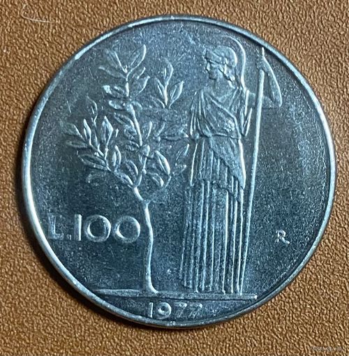 Монета Италия 100 лир 1977 год. С рубля без МЦ.