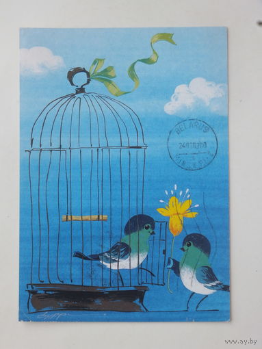 Финляндия птички 2002 г 10х15  см