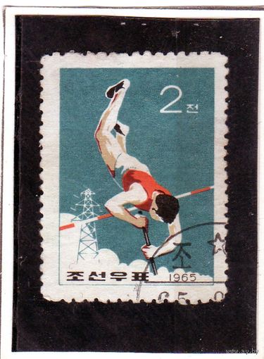 КНДР. Mi:KP 608A. Легкая атлетика. Прыжки с шестом.1965.