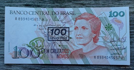Werty71 Бразилия 100 Крузейро 100 Крузадо 1990 UNC Банкнота