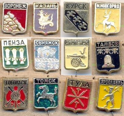 Мытищинская микро. Полная серия, 12 значков. Крепление - иголка.