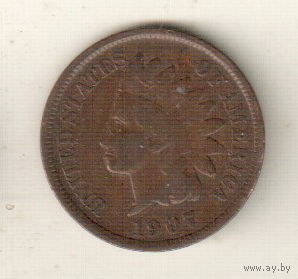 США 1 цент 1907