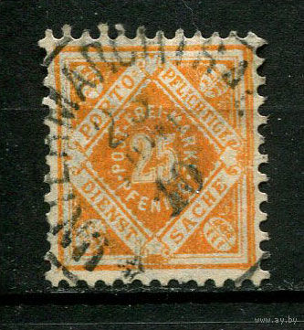 Германские земли - Вюртемберг - 1906/1917 - Dienstmarken. Цифры в ромбе 25Pf - [Mi.117] - 1 марка. Гашеная.  (Лот 113BQ)