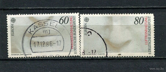 ФРГ - 1986 - Европа CEPT. Микеланджело. Фрагменты скульптуры Давида - [Mi. 1278-1279] - полная серия - 2 марки. Гашеные.  (LOT Dc34)