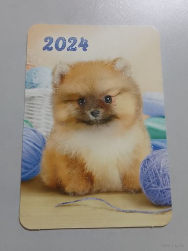 Карманный календарик. Собака. 2024 год