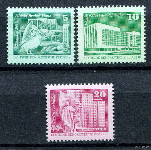 ГДР - 1980г. - Строительство в ГДР. Стандарты - 3 марки - полная серия, MNH, 1 марка с полосами на клее [Mi 2483-2485]. #O-Se-Z-1-36
