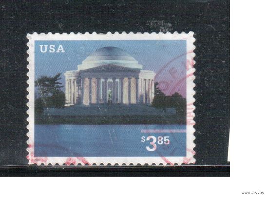 США-2002 (Мих.3624) , гаш. , Мемориал Джефферсона, Архитектура (одиночка),(3)