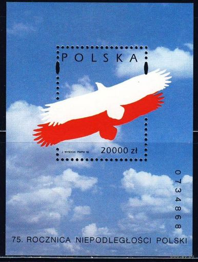 Польша 1993 Mi 124 блок ** орел независимость