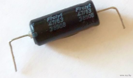 Конденсатор электролитический аксиальный Frolyt 47 uF 63V D9 H22