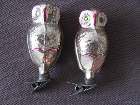 Елочная игрушка Сова СССР-2 шт.