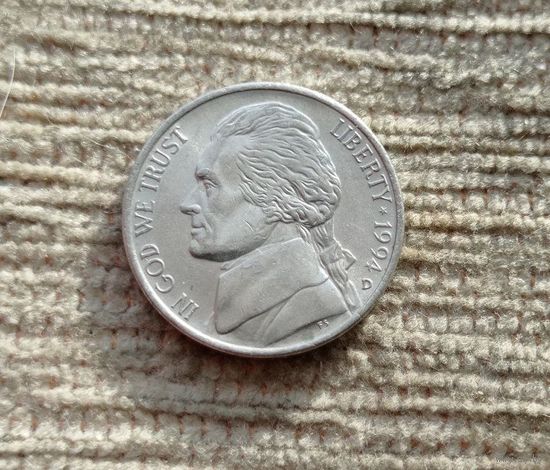 Werty71 США 5 центов 1994 D Белый дом Джефферсон