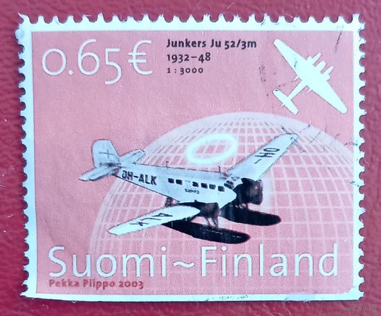 Финляндия, 2003 г., пассажирский и военно-транспортный самолет Junkers Ju 52/3m